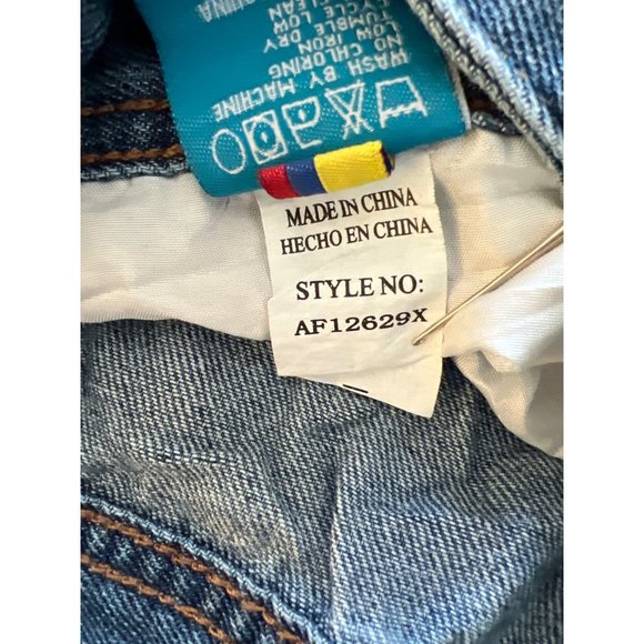 AQ Distressed Denim Jeans Womens 16 Blue Medium Wash Cotton Blend Pockets - Picture 8 of 13